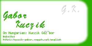 gabor kuczik business card